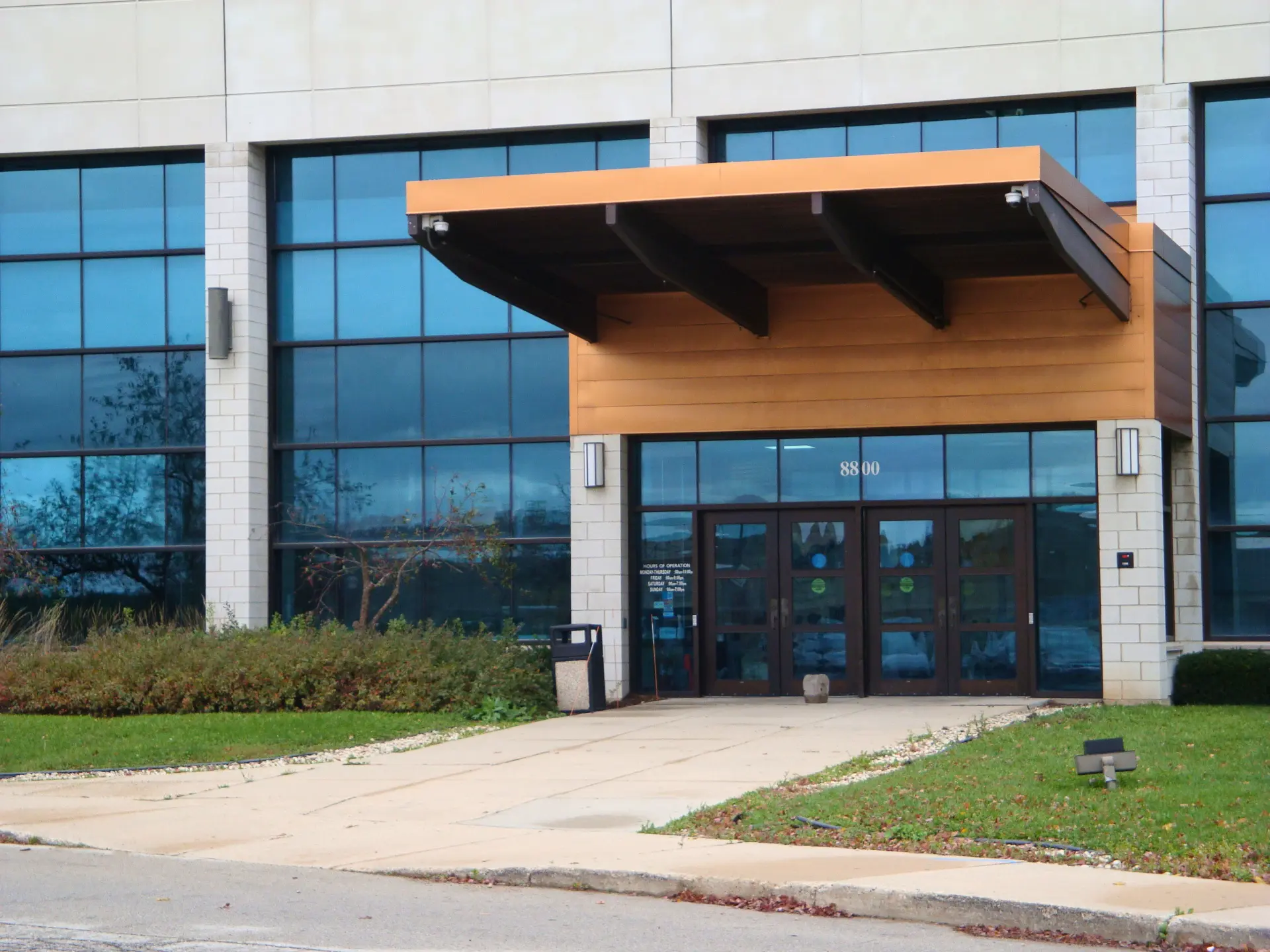 Glass entrance doors at 8800 S 102nd St